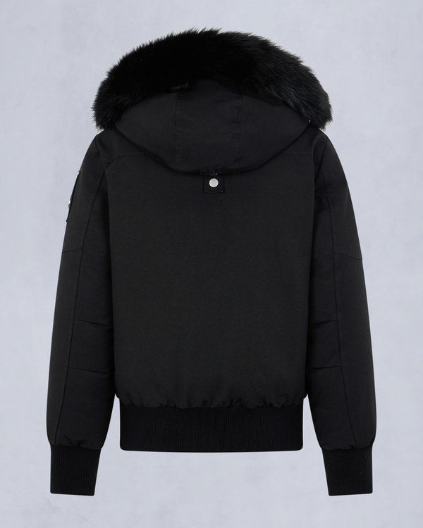 Original Debbie Black Shearling Trim Bomber Jacket