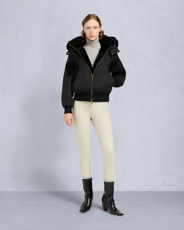 Gold Series Original Satin Debbie Bomber Jacket Black