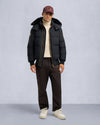 Gold Series NYLuxe Stagg Shearling Trim Bomber Black