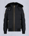 Gold Series NYLuxe Stagg Shearling Trim Bomber Black