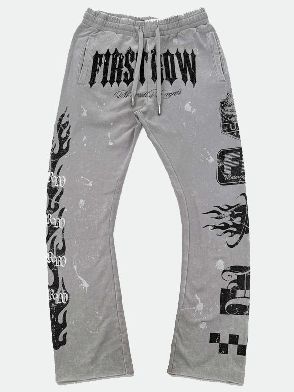 First Row Denim No Limits No Regret Flared Jogger Light Grey