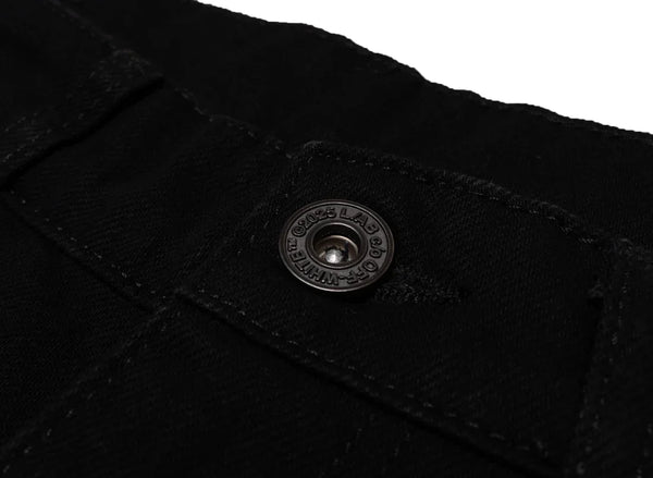 L/AB Off White Straight Fit Piped Denim Black