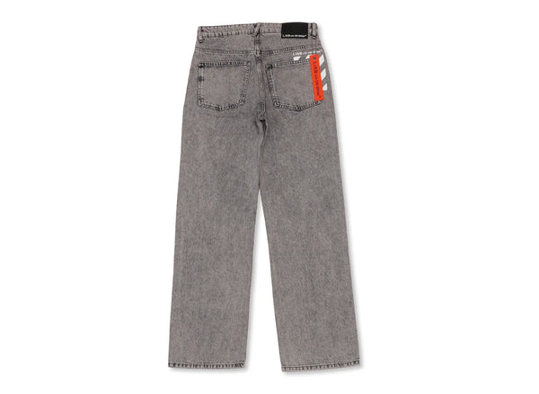 L/AB Off White Straight Fit Piped Denim Smoke Fade