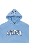 Saint Heavyweight Brushed Black Patch University Blue Hoodie