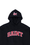 Saint Heavyweight Brushed Red Patch Black Hoodie