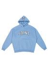 Saint Heavyweight Brushed Black Patch University Blue Hoodie