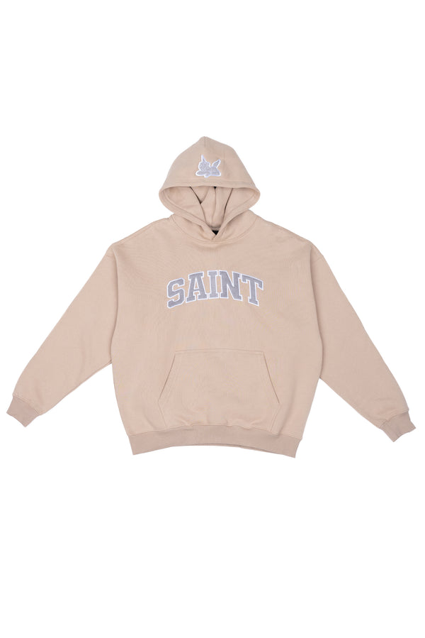 Saint X UGB Heavyweight Brushed Gray Patch Apricot Hoodie