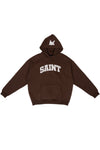 Saint Heavyweight Brushed Cream Baseball Patch Chocolate Hoodie