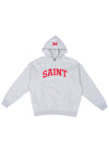 Saint Heavyweight Brushed Red Patch Athletic Gray Hoodie