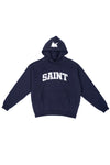 Saint Heavyweight Brushed White Patch Navy Hoodie