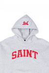 Saint Heavyweight Brushed Red Patch Athletic Gray Hoodie