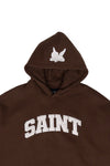 Saint Heavyweight Brushed Cream Baseball Patch Chocolate Hoodie