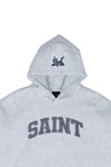 Saint Heavyweight Brushed Gray Patch Athletic Gray Hoodie