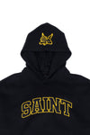 Saint Heavyweight Brushed Yellow Patch Black Hoodie