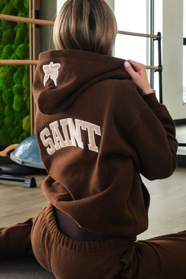 Saint Heavyweight Brushed Zip-Up Warm Cocoa