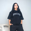 Saint Heavyweight White Embroidery Black Tee