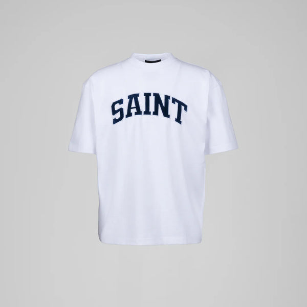 Saint Heavyweight Velvet Blue Patch White Tee